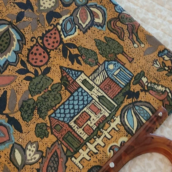 Vintage Boho Purse with Tortoise Handles - Picture 8 of 13